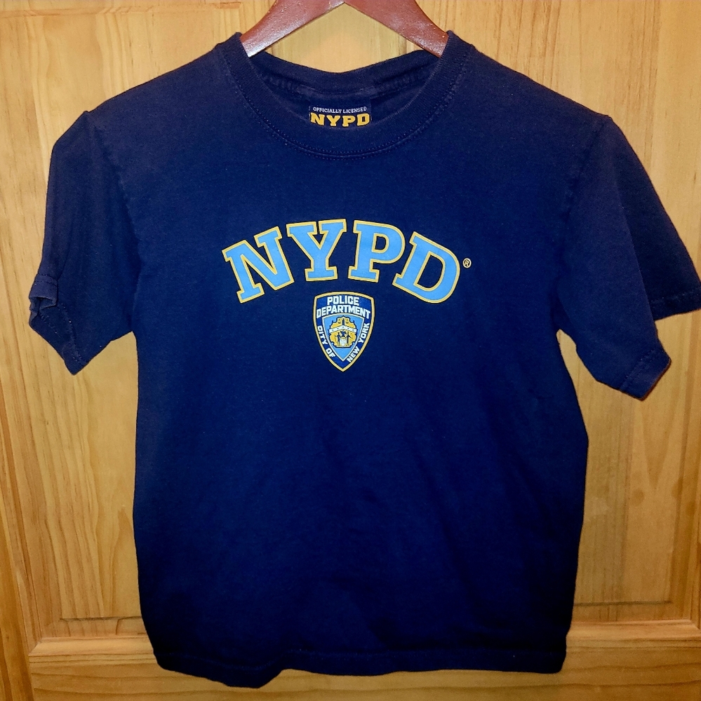 Officially Licensed NYPD Navy Kids Short Sleeve T-Shirt. Size 14/16